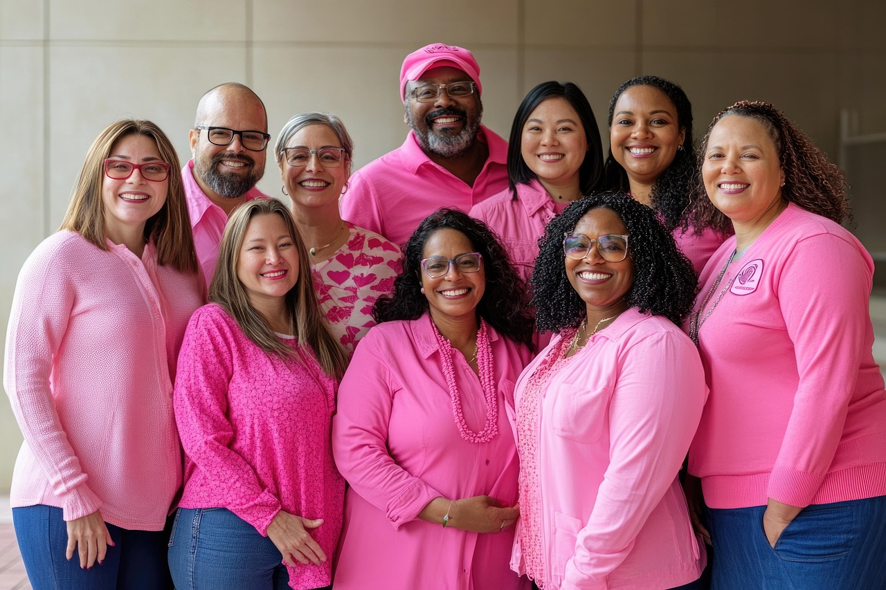 Happy diverse people